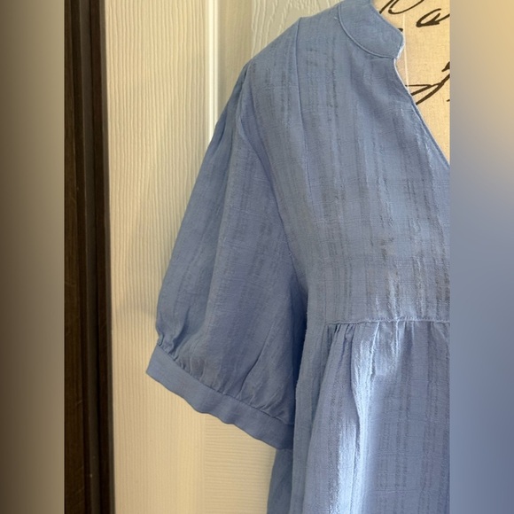 a.n.a Light Blue Button-Up Blouse - Picture 4 of 15